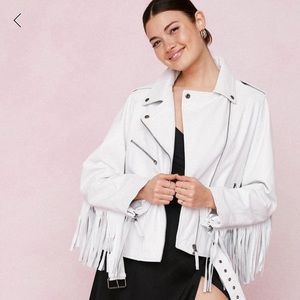 White leather “hitched” jacket